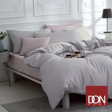 DON 時光漫旅300織長絨棉兩用被床包組｜銀杏灰 x 荷香紫｜(單人/雙人/加大)