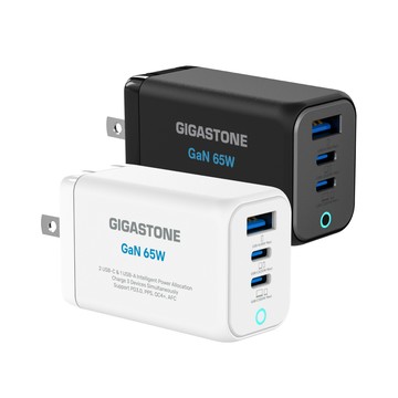Gigastone (雙入組)65W GaN氮化鎵三孔USB-C快速充電器PD-7656W 白色(支援MacBook/筆電/iPhone17快充)