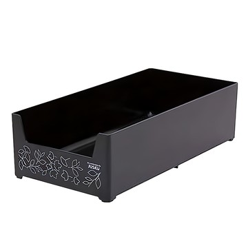 佳斯捷 大花輪可疊用置物盒 桌面收納文件整理盒 辦公室置物架  1入  1  黑色