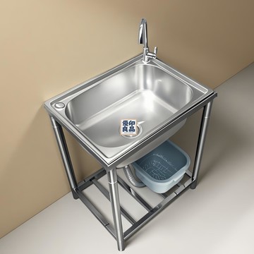 免運 公司貨 附發票 洗手盆 不鏽鋼水槽 洗菜盆 廚房不銹鋼水槽單槽雙槽洗手盆支架水池洗菜洗碗盆一體商用落地架工廠現貨直銷 特惠/全館八折 售後保障 店長新品推薦 5y108