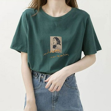 2022年韓版新款夏季純棉字母印花網紅百搭寬松短袖T恤女ins潮上衣