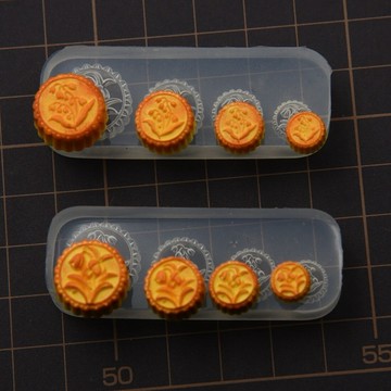 微縮復古風 月餅硅膠模具 玉蘭花 鈴蘭花 月餅粘土軟陶 diy 食玩 仿真模具