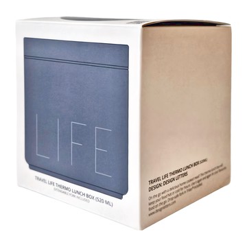 DESIGN LETTERS 不鏽鋼保溫餐盒 520ml 灰藍色  1個