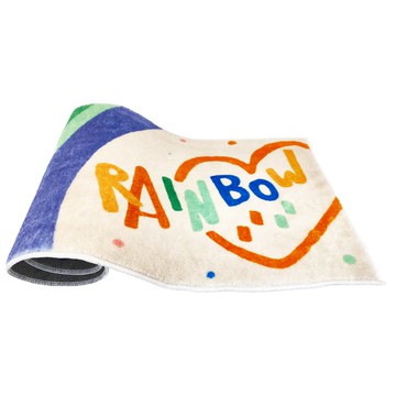 韓風插圖加厚仿羊絨地毯  彩虹天空  120 x 40cm