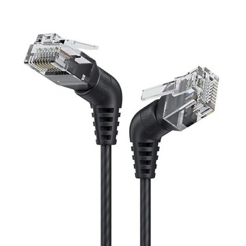 【易控王】0.25-20M CAT6 360度旋轉網路細線 UTP 32AWG 雙彎頭 方便布線(30-669-01)