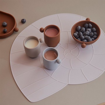 矽膠餐墊/蝸牛 - 珊瑚紅