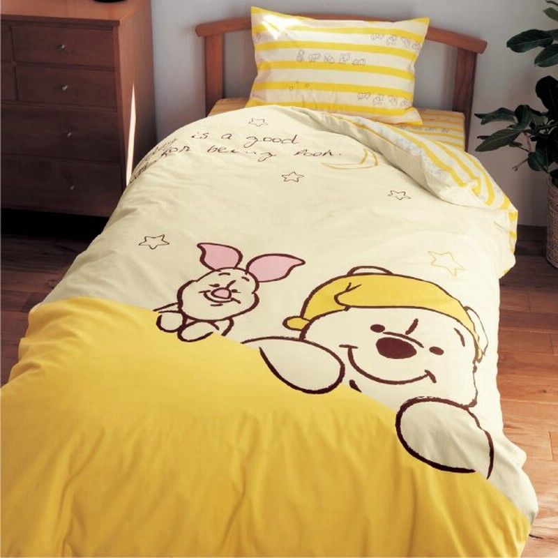 ディズニー 綿混布団カバーセット ３点 選べるキャラクター くまのプーさん 洋式シングル 和式シングル 通販 Lineポイント最大get Lineショッピング