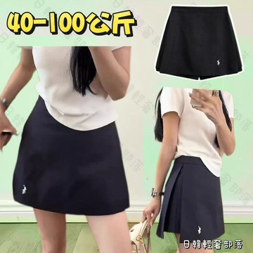 M-5XL 大尺碼短褲 熱褲 假兩件闊腿裙褲女 四季大碼寬松高腰慵懶風三分休閑工裝短褲裙