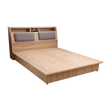 【本木】瑞亞 北歐簡約靠背房間二件組-雙人5尺 床頭+六分內縮床底梧桐