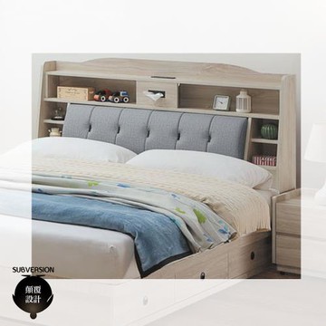 【顛覆設計】伊喬詩貓抓皮靠枕床頭箱(雙大6尺)