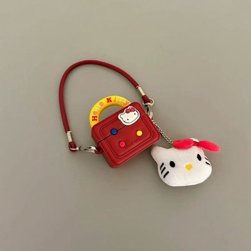 kitty貓小方包斜跨繩蘋果airpods4藍牙耳機保護套1/2代軟殼pro3代