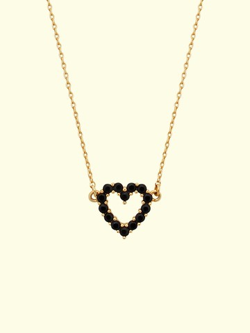 Black Cubic Heart Necklace