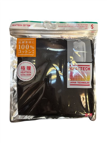 日本 Uniqlo 女裝 HEATTECH 棉質EXTRA WARM極暖圓領T恤-09 BLACK S (JN1024)