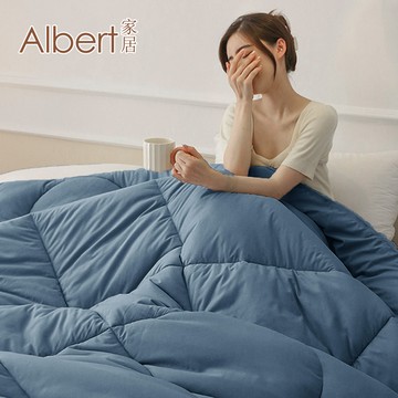 Albert家居《黛藍》台灣製 石墨烯遠紅外線可水洗冬被  180×210cm (抑菌被 暖被 石墨烯被)