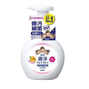 日本獅王趣淨洗手慕斯 清爽柑橘 250ml