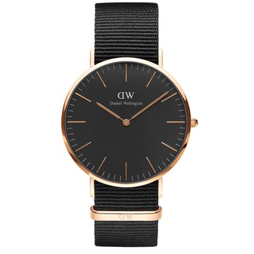 Daniel Wellington DW 手錶 Classic Cornwall 40mm寂靜黑織紋錶 DW00100148