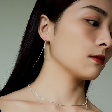 SLOW ROVER｜胭紅薄霧 暴風簡約耳環-純銀