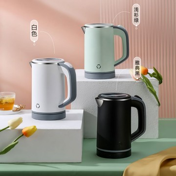 110v電熱水壺自動斷電便攜式304不銹鋼家用辦公室宿舍快速燒水壺