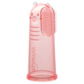 韓國 sillymann 100%鉑金矽膠指套牙刷-3個月以上 可用開水消毒  PINK  1組  1個