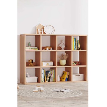 【樂樂】好好放書架 簡約木質兒童學生格子收納櫃 三行四列(自由堆疊 模組化設計 繪本玩具收納展示架 台灣設計)三行四列