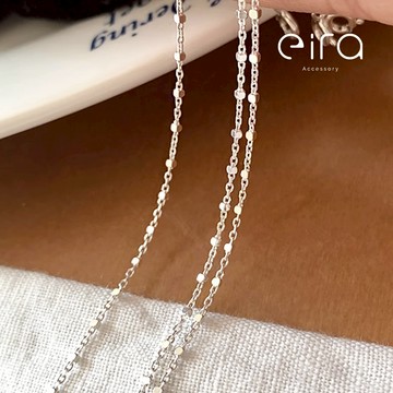 Eira Accessory 純銀小方塊項鍊‧925純銀項鍊‧韓系 輕奢 閃亮 百搭 鎖骨鍊 項鍊 CXL0017A