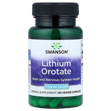 Swanson Vitamins, 乳清酸鋰，5 毫克，60 粒素食膠囊