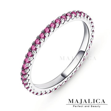 【Majalica】925純銀戒指．線戒．防小人尾戒．G款．紫紅鋯．開運．無禮盒