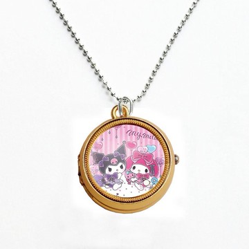 美樂蒂懷表玉桂狗星黛露庫洛米復古石英表學生電子表女生項鏈掛表 z7301