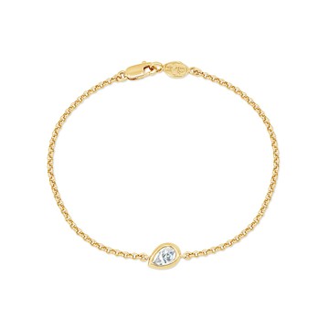 9k Pear Diamond Tutti-Frutti Chain Bracelet