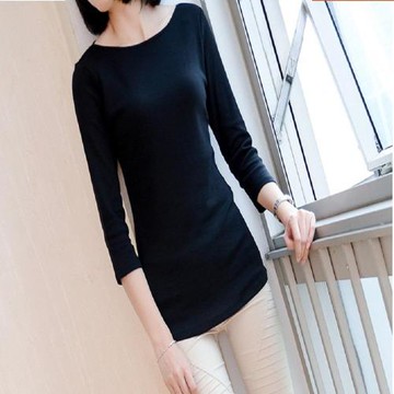 新款女夏純棉黑色女體恤 2入