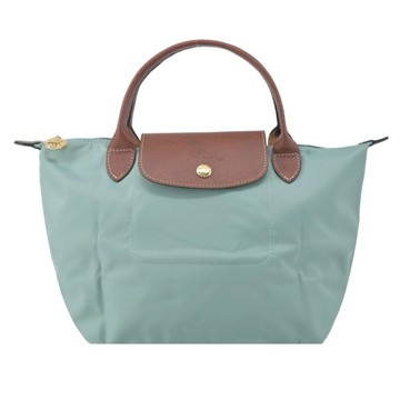 [平輸版]LONGCHAMP LE PLIAGE系列短把再生尼龍摺疊水餃包(小/青瓷綠)真品平輸