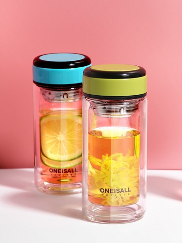 小型容量加厚雙層玻璃杯便攜女透明耐熱水杯泡茶杯簡約過濾杯子男