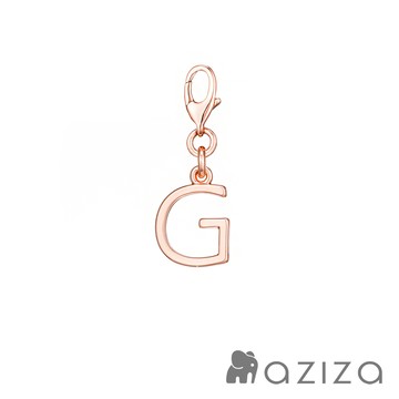 aziza 玫瑰金英文字母吊飾-G (吊飾小物)
