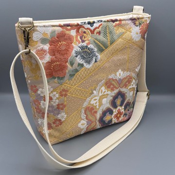 和服腰帶 手工製作 重製 唐織 麗花垣華文 正絹 斜肩背包