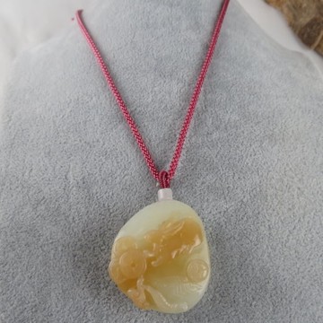 天然和田玉如意兔項鍊#1391