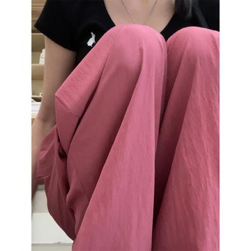 樹莓色山本褲女秋季2025新款高腰垂感直筒褲寬松休閑小個子闊腿褲