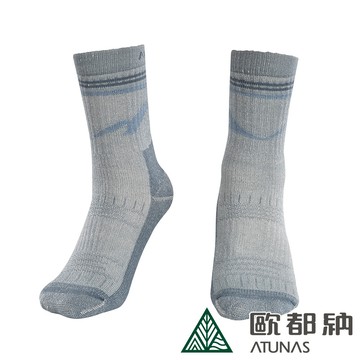 【ATUNAS 歐都納】中筒厚底羊毛襪A1ASGZ05N石灰藍