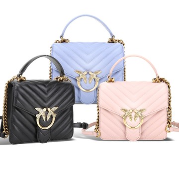 PINKO 義大利精品 羊皮翻蓋兩用包-多色可選
