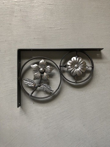 限量 FI-1 工業風鐵製花卉層架托架 手工焊接 L型支架 日本製造