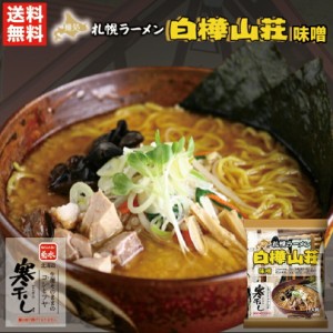 味噌ラーメン 送料無料 札幌ラーメン 白樺山荘 味噌 乾麺 １人前 メール便 北海道 お土産 札幌 味噌 ラーメン 有名店 ギフト プレゼント