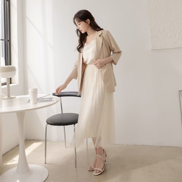 【夏季新品】HS 夏日質感西裝外套 卡其