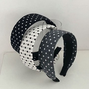 爆款直降价 髮飾 髮箍 頭飾 飾品 配件 韓版波點布藝髮箍女洗臉專用高級感發高顱頂百搭質感寬邊發貨頭箍