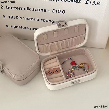 超實惠臘 首飾盒 收納盒 飾品盒旅行便攜收納首飾盒手鍊收納戒指飾品女迷你小巧收納盒鎖釦整理盒