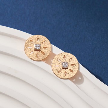 火樹銀花鏤雕鑲鑽耳環l鋯石