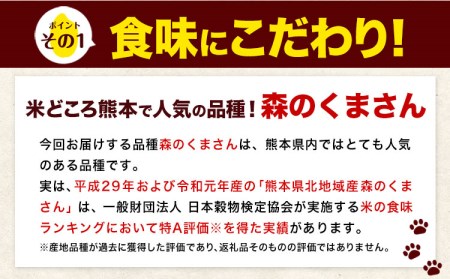 新米 令和5年産 森のくまさん  無洗米 《お申込み月の翌月から出荷開始》 10kg (5kg×2袋)  計6回お届け 熊本県産 単一原料米 森くま 熊本県 御船町