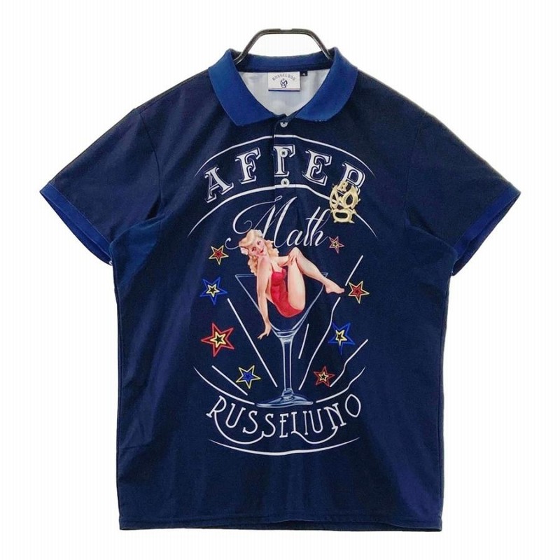 RUSSELUNO ラッセルノ 半袖ポロシャツ ルチャ刺繍 ネイビー系 4