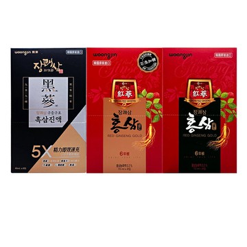 woongjin韓國熊津 熊津 有糖/無糖糖 紅蔘飲/黑蔘飲（70ml x8入）