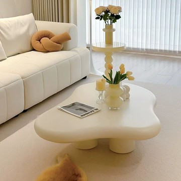 ??快速出貨?? 公司貨 云朵茶幾客廳家用小戶型奶油風網簡約北歐現代桌子帶抽屜網紅輕奢