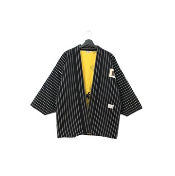 Back to Green-日本帶回袢天 黑條紋 人像圖案 pt-22/vintage