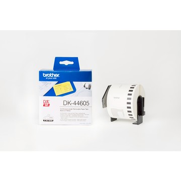 【 BROTHER】兄弟牌  黃底黑字 62mm*30.48M 連續標籤帶 / 盒 DK-44605